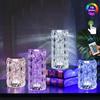 Amill Crystal Table Lamp 3/16 Colors Touch Remote Diamond Lamps Room Decor Atmosphere Bedside Night Light Desktop Projector Lights