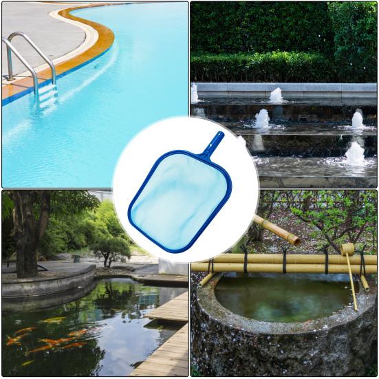 Pool Skimmer Net Fine Mesh Solid Plastic Frame Portable Large Capacity Heavy Duty Leaf Fine Debris