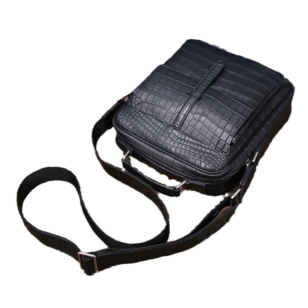 Мужская одноплечевая сумка кроссбоди цвета тумана с узором крокодилового живота, модная мужская сумка для улицы, ручная сумка кроссбоди, деловой рюкзак