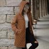 Women's Fashion Casual Solid Color Print Autumn Winter Long Sleeve Hooded Jackets & Coats