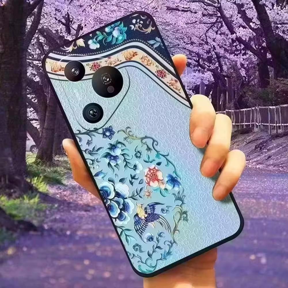 Чехол для Sony Xperia XZ2 / XZ2 Compact / XZ2 Premium, силиконовый чехол с 3D-рельефом цветов для Sony Xperia XZ2 Premium, мягкий