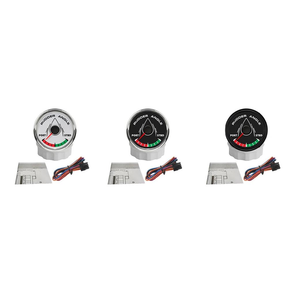 Newest Boat 52mm Rudder Angle Gauge Meter Signal 0-190ohm with 8 Colors Backlight for Ship Yacht Vessel 9-32V