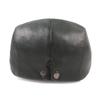 Adjustable Button Painter Cap PU Leather Newsboy Caps Vintage Autumn Winter Hat  Women Men