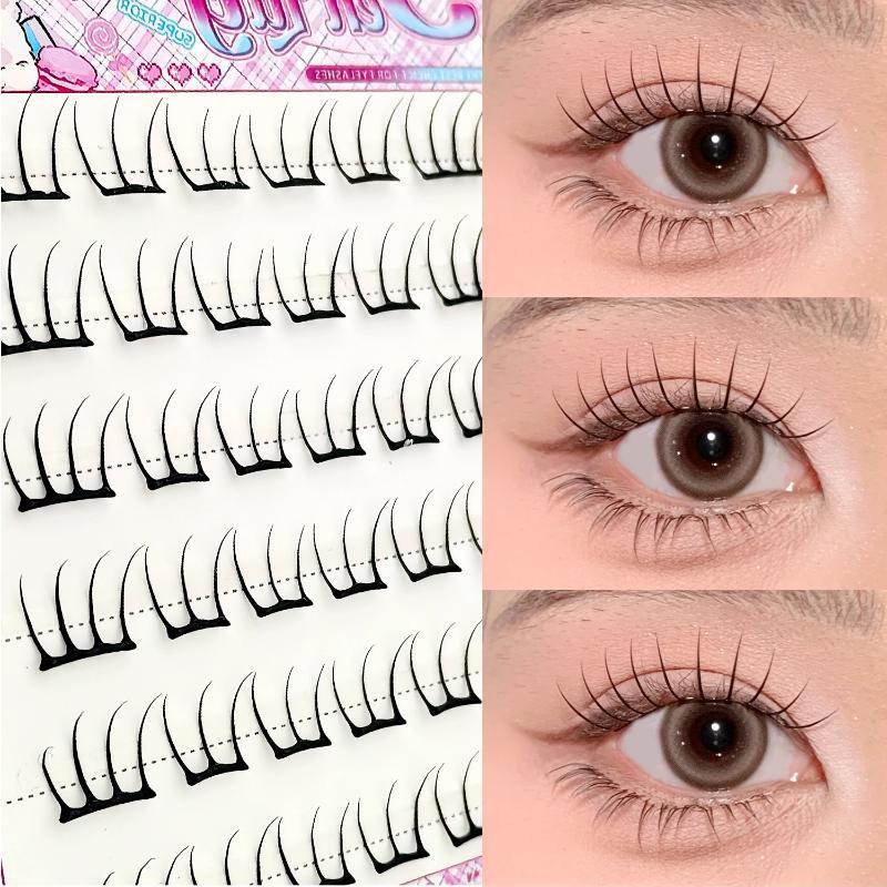 Stylish False Eyelashes Inspired Design Comic Fluffy Clustered Slender Self-Adhesive Segmented Lashes Perfect For Everyday