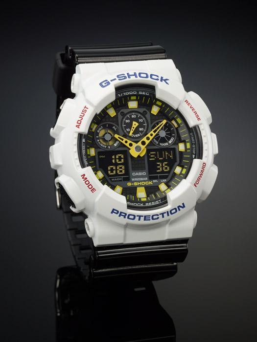 Casio Мужские кварцевые часы GA-100CS-7A из смолы, водостойкие 200 м, ударопрочные, цифровые