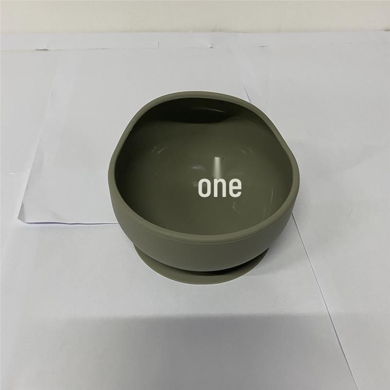 Silicone Baby Tableware Set: Bowl, Fork, Spoon, Plate with Suction Cup