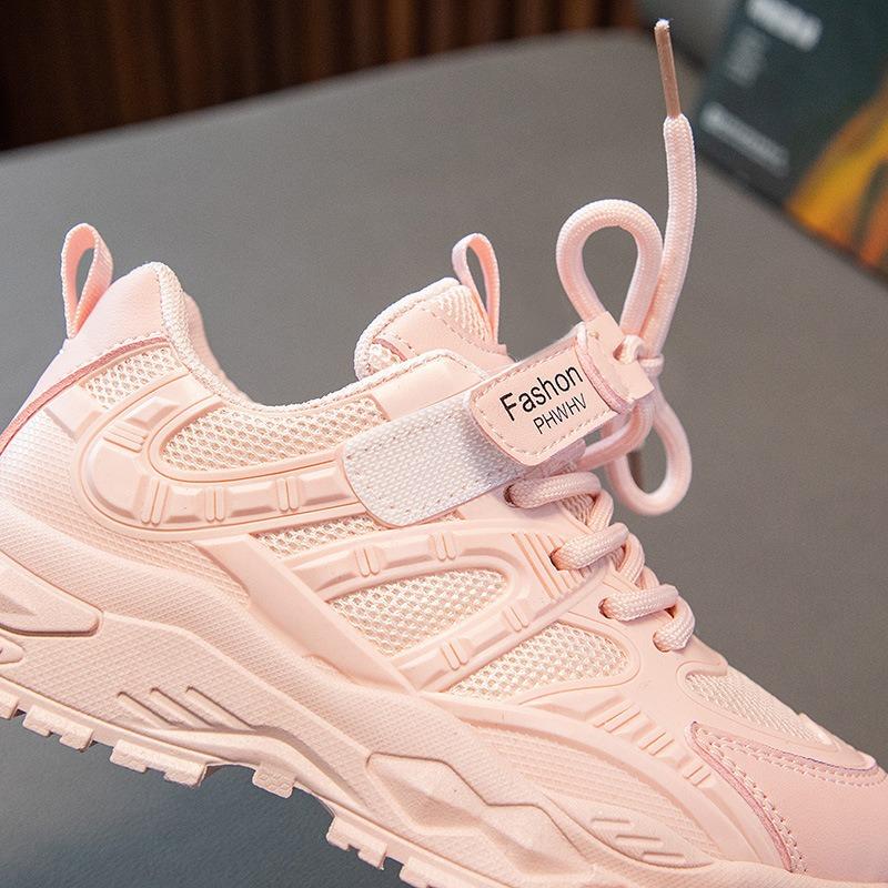 Обувь для девочек, весенняя детская спортивная обувь, сетчатая дышащая обувь для маленьких девочек, нескользящая повседневная обувь для бега для мальчиков