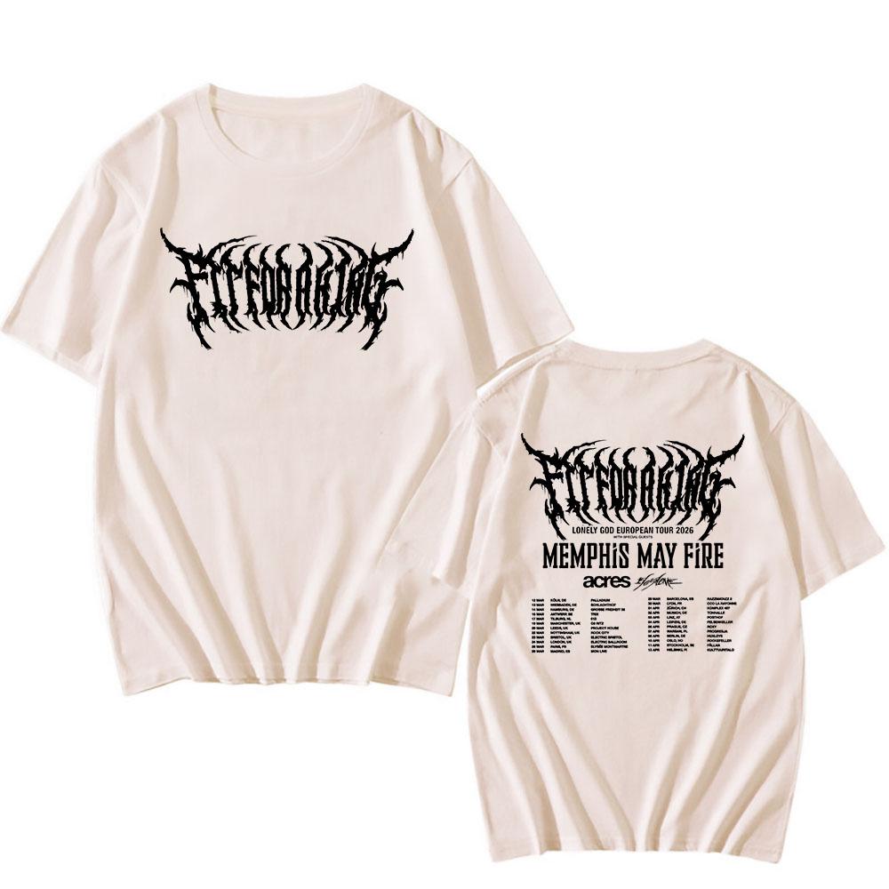 THE LONELY GOD Europe TOUR 2026 T-shirt Fit for A King Rock Band Tshirts Short Sleeve O-neck Cotton Tees Streetwear Unisex