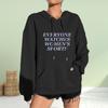 Womens Fashion Black Shiny Letters Print Loose Hoodie Tops Blouse Sweatshirt Casual Long Sleeve Pullover Tops