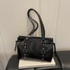 Rivet Belt Buckle PU Leather Shoulder Bag Multi Color Tote Bag Retro Women Underarm Bag  Daily Work