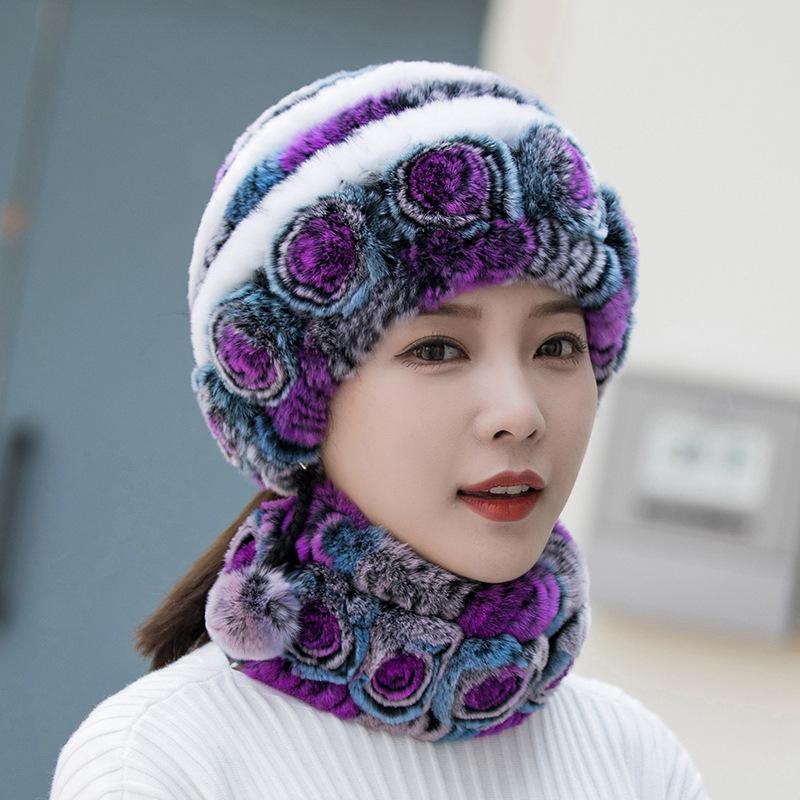 Winter Warm Faux Fur Beanie Trendy Coldproof Elastic Knit Hats Thick Warm Skull Cap Classic Beanies for Women Girls Autumn & Winter