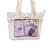 Faux Leather Ita Bag with Ribbon Oshikatsu Goods Otakatsu Itaba Itaba Ita Bag Clear Bag Transparent White [Seraphim] G.triger [Item]