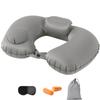 RAYTRUTH Neck Pillow for Airplanes, Travel, Compact, Portable, Comfortable, Supports the Back of the Head, Gray