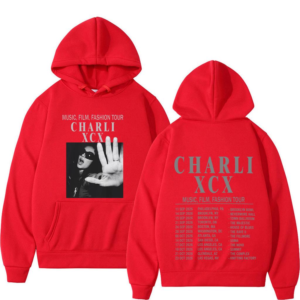 CHARLI XCX Album Music, Fashion, Film Tour 2026 Print Hoodie Men Women Fashion Pullover Winter Hip-hop Oversized Sweatshirts