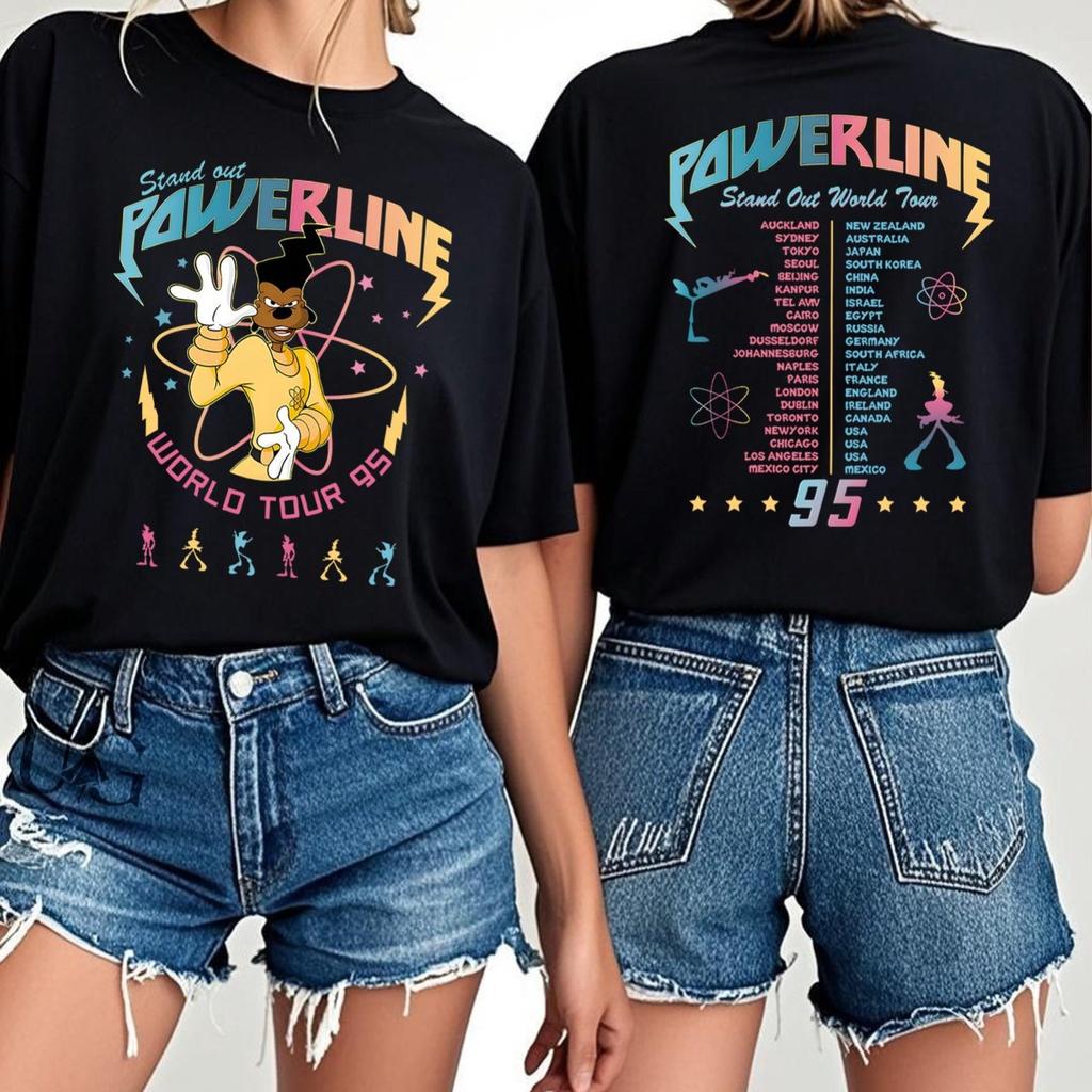 Powerline Concert Graphic Tshirts for Women Summer New Collection Unisexs and Womens Casual Fashion Street Clothing