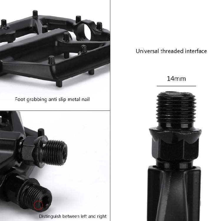 2 Bearings Wide Flat Cycling Pedals Nonslip Road Bicycles Pedals Aluminum Alloy Mountain Bicycles Pedals Enduring