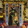Witch Pumpkin Halloween Door Decoration Hanger Sticker Tapestry Decor Background Cloth Halloween Banner