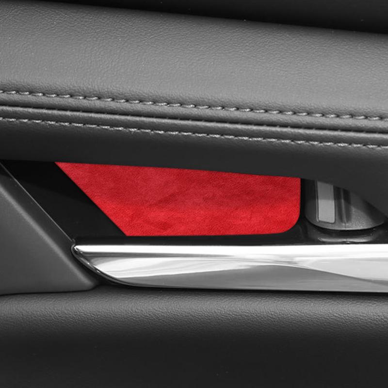 Для Mazda 3 Axela (2020-2025) Накладка на дверную ручку, защитная наклейка на ручку двери, аксессуары для тюнинга интерьера автомобиля, изготовлена из Алькантары AA40