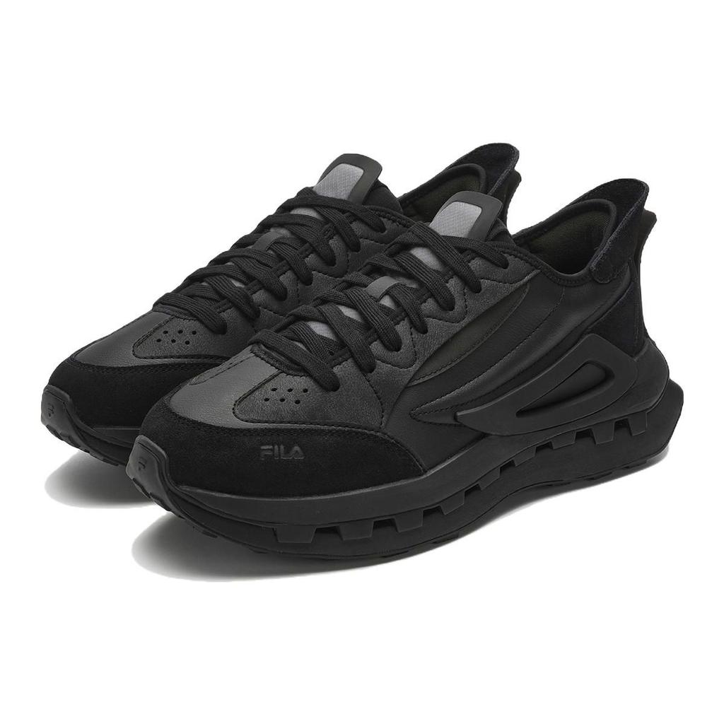 Fila KM Fashion Универсальные кожаные амортизирующие прочные дышащие низкие повседневные кроссовки для бега Мужские кроссовки Черные F12M413105FBK