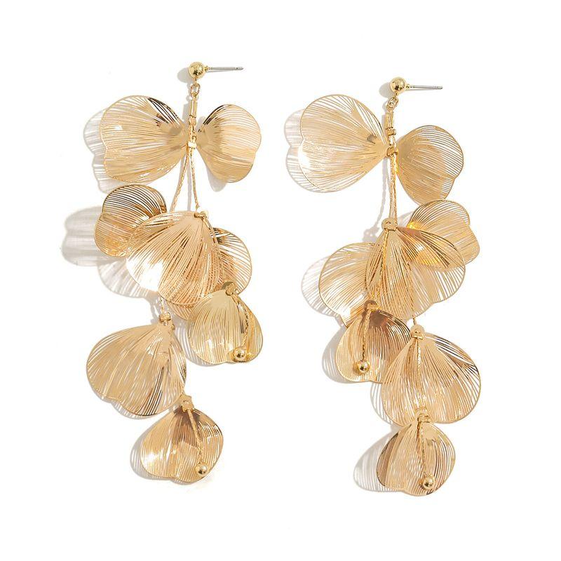 Tassel Ginkgo Leaf Gold Necklace Necklace Female Fashion 2024 Spring Trendy Special-Interest Design Deep V Sexy Ornament
