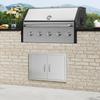 BBQ Access Door, 711x482 mm Double Outdoor Kitchen Door, Stainless Steel Flush Mount Door, Wall Vertical Door with Handles, for BBQ Island, Grilling