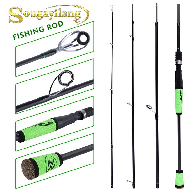 Fishing Rods 2.1/2.4M Portable Carbon Fiber Spinning Fishing Pole Travel Saltwater Freshwater Rod
