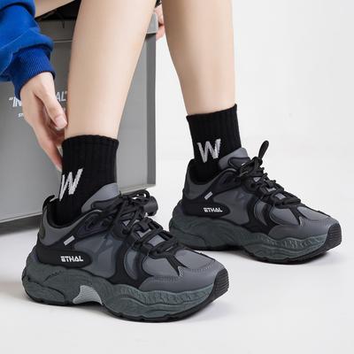 Корейская версия кроссовок для папы с цветовой блокировкой, женские повседневные спортивные туфли на платформе, универсальные, модные, студенческие, для бега, женские туфли F8839