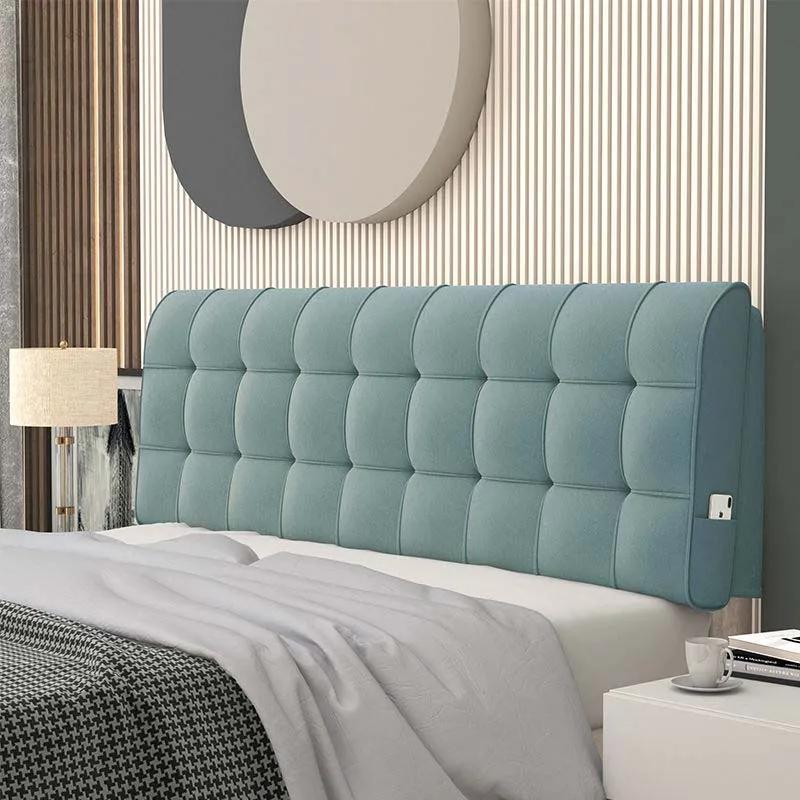 Модная высокоэластичная губчатая подушка для изголовья кровати размера King Queen, съемный бархатный чехол для изголовья кровати, подушка для изголовья кровати