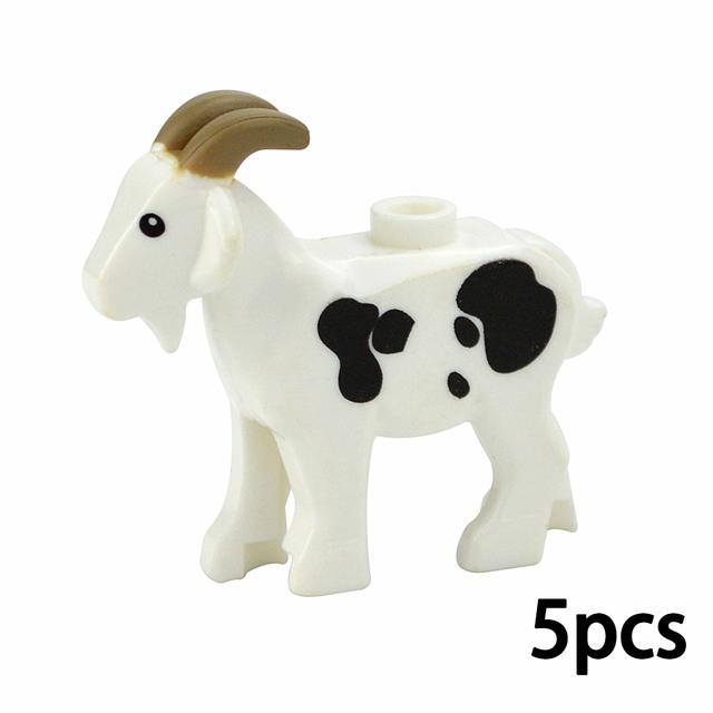 MOC Город Животные Строительные Блоки Фигурки Коза Овца Орел Сова Панда Попугай Чайка Пингвин Зоопарк Рам Аксессуары Кирпичики Игрушка Подарок