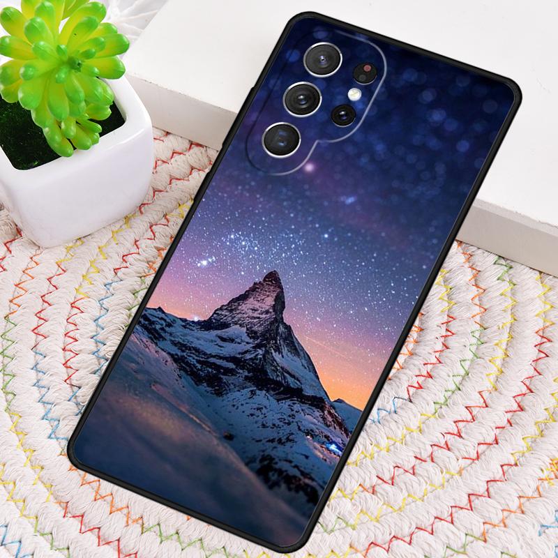 Силиконовый чехол для телефона Samsung Galaxy note 10 pro S26 S25 S24 S23 S22 S21 Plus S25Ultra с рисунком Мраморная гора и Луна Capa Cover