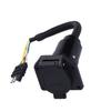 American 4 Flat to 7 Way Round Blade Trailer Plug Connector with Mounting Bracket 6‑24V