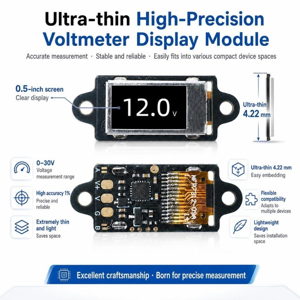12bit High Precision DC 0-30V OLED Digital Voltmeter for Electrical Testing