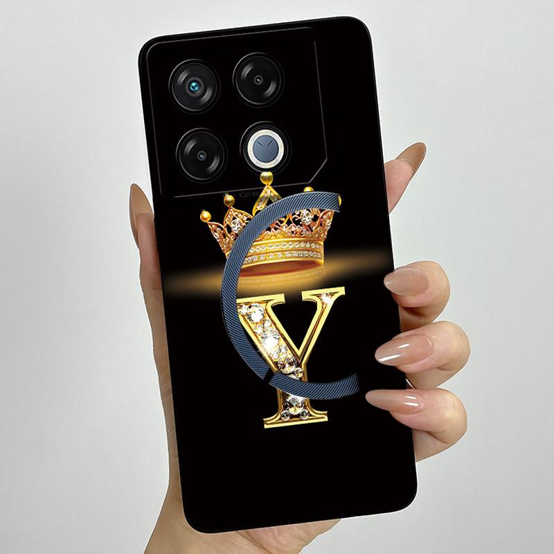 Для Infinix GT 20 Pro Чехол Роскошная Корона Буква Мягкий Силикон Задняя Крышка Для Infinix GT20 Pro GT20Pro Чехол Infinix X6871 Чехлы