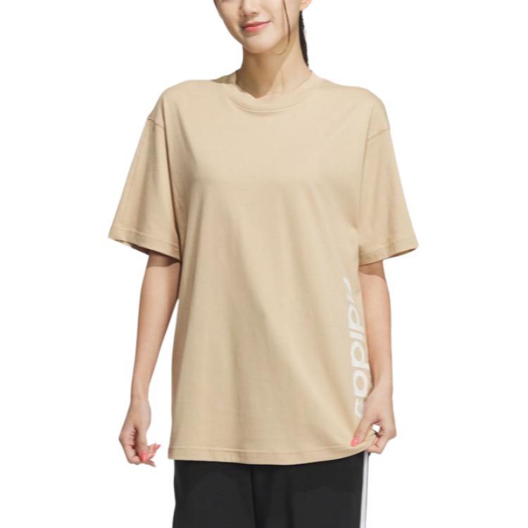 Adidas Футболка унисекс из хлопка свободного кроя с коротким рукавом серии Sports Lifestyle, светло-коричневая JJ0615