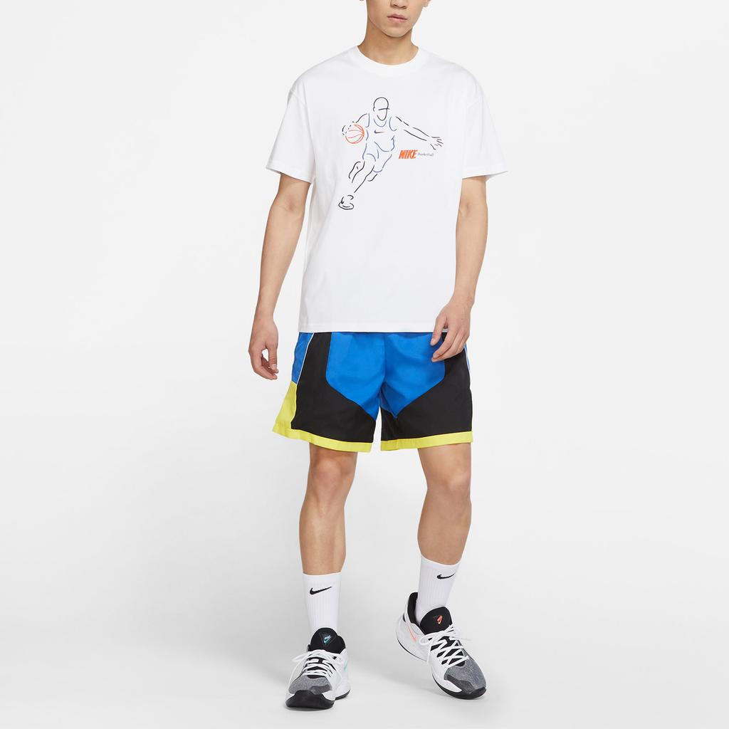Nike T Shirts Men's White Crew Neck Moderate Straight Fit DJ1589-100