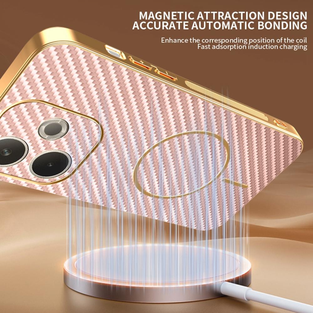 Для Oppo A5 Pro 4G (Глобальный)/5G (Глобальный) Чехол для телефона Текстурированный под углеволокно Гальванизированная задняя крышка из ТПУ