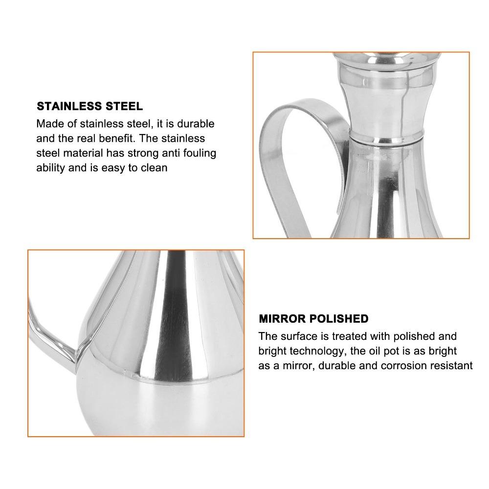 304 Stainless Steel Oil Dispenser Bottle 350ml/500ml Oil Storage Container Restaurant Use