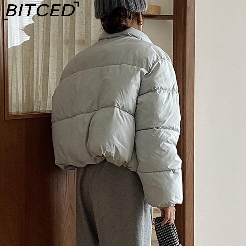 BITCED Осеннее женское городское повседневное пуховое пальто, хлопковая куртка, модная элегантная верхняя одежда