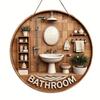 2D Flat Bathroom Sign Plate Ornament Circle Decorative Plaque Toilet Decorative Plate  Dormitory