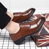 Men's leather shoes pointed derby casual triple joint gentleman formal men's flow