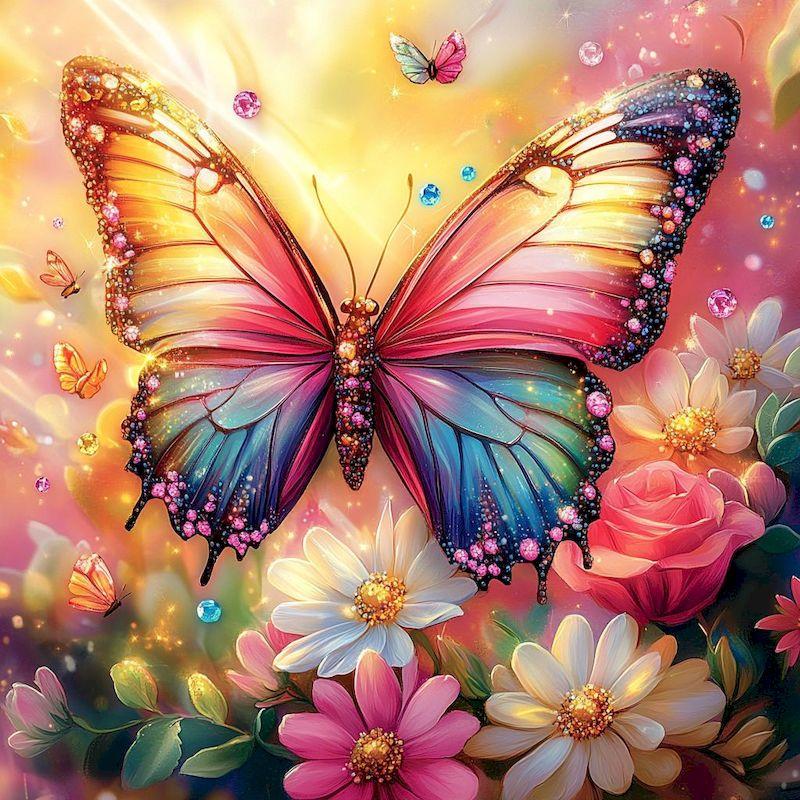 5D Алмазная мозаика Искусство Животные Вышивка крестом Алмазная картина Полная дрель Квадратная бабочка Стразы Картины Home Decora