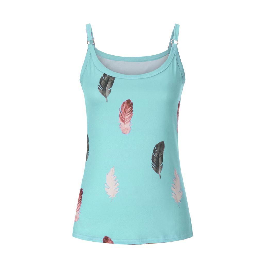 HNXC Летний женский повседневный топ-халтер с круглым вырезом и принтом