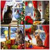 5D Diamond Painting Cartoon Cat Christmas Gift Picture DIY Diamond Embroidery Kit Children Home Decoration Diamond Inlay Art
