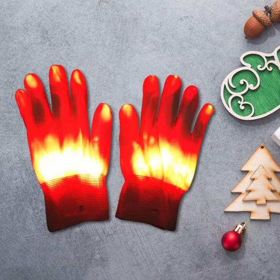 1 пара светодиодных клубных перчаток с регулируемыми режимами мигания, противоскользящими кнопками, питание от батареек