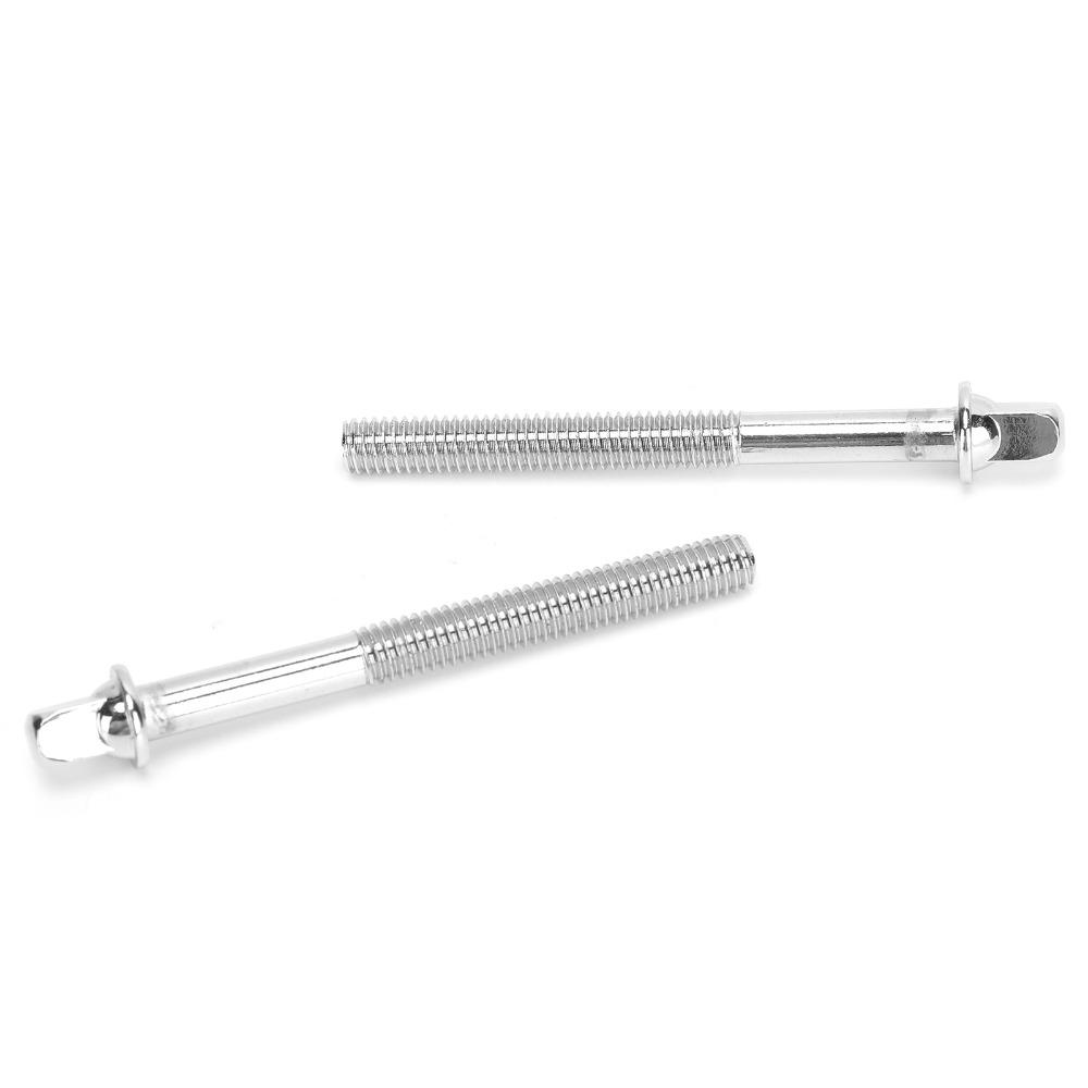 6PCS 70mm Length Drum Tension Rods Silver Percussion Replacement Screws For Jazz Drum Kit