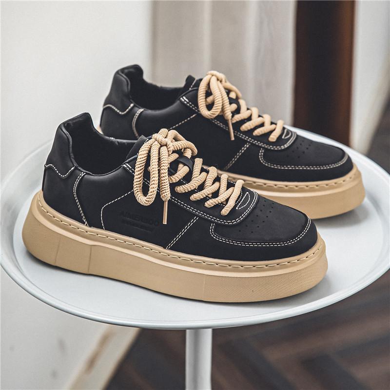 Fashion Men Casual Leather Sneakers Autumn New Lace Up Designer Comfortable Trend Board Shoes for Men Breathable Sneakers Running Shoes