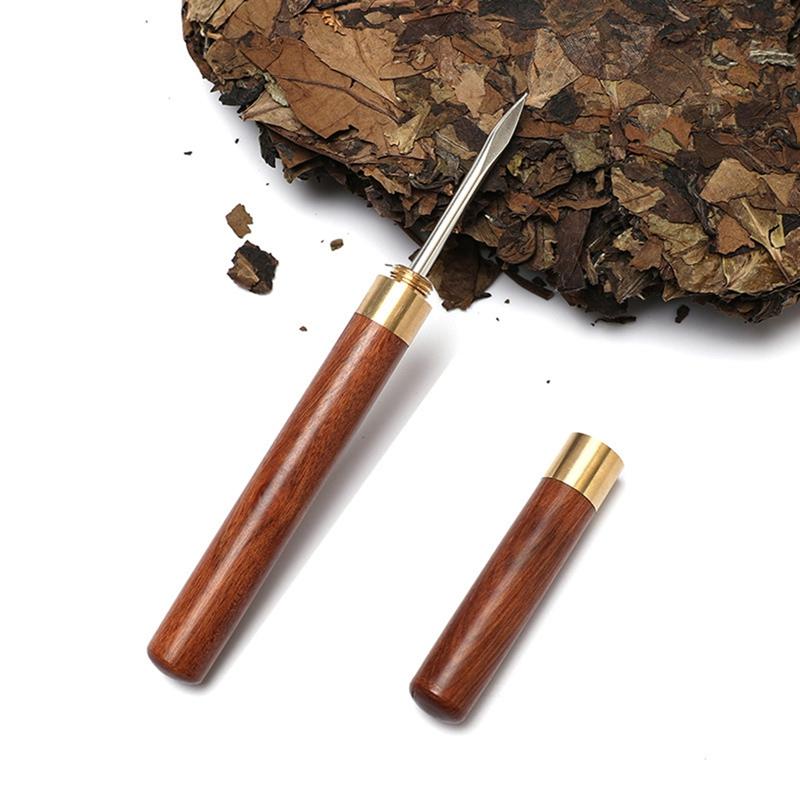 Сандаловый чайный нож, игла-палочка с деревянной ручкой, инструменты для чая пуэр, конусная игла, ломающая кирпич для чая, профессиональный инструмент