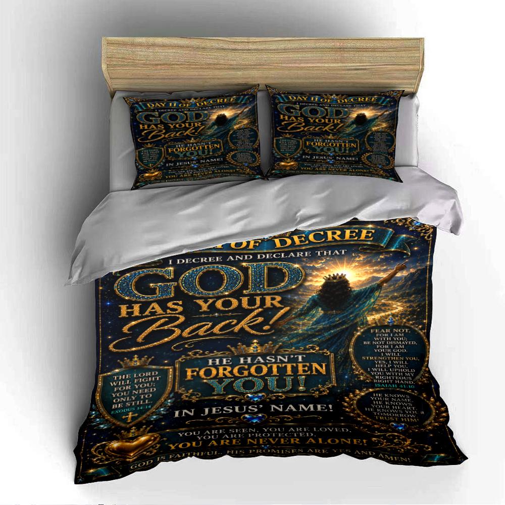 Religious Bedding Set with Faithful Decree Bedding set (1 duvet cover, 2 pillowcases, duvet not included)