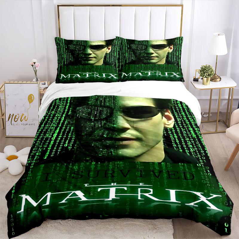 3pcs Matrix, Survived Cover Set,Soft Comfortable Duvet Cover,Guest Room (1*Duvet Cover + 2*Pillowcases, Without Core) yy251024047