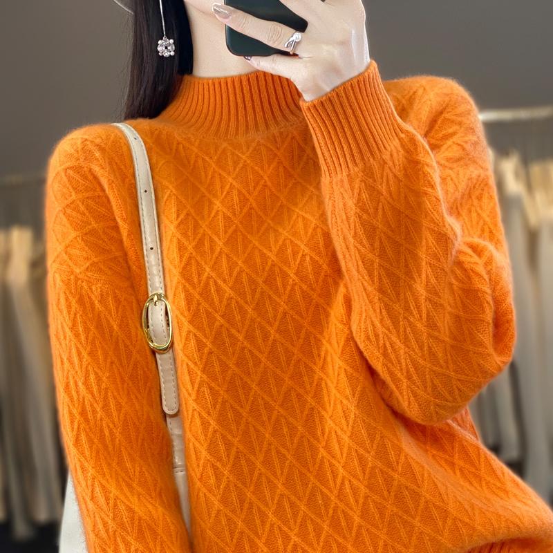 Женский кашемировый свитер Qinghe кашемир 30% кашемир 70% шерсть теплый и модный универсальный осенне-зимний